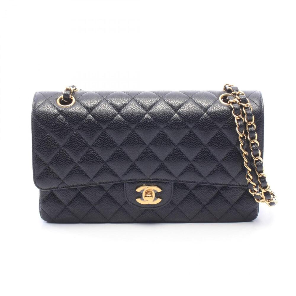 Chanel Matelassé Double Flap Shoulder Bag/Handbag, Caviar Leather (Grained Ca...